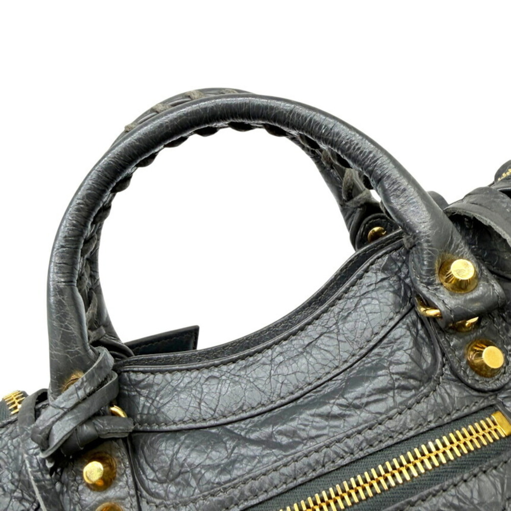 BALENCIAGA Mini City 528147 Arena Lambskin Grey Handbag Shoulder Bag for Women - Picture 8 of 9